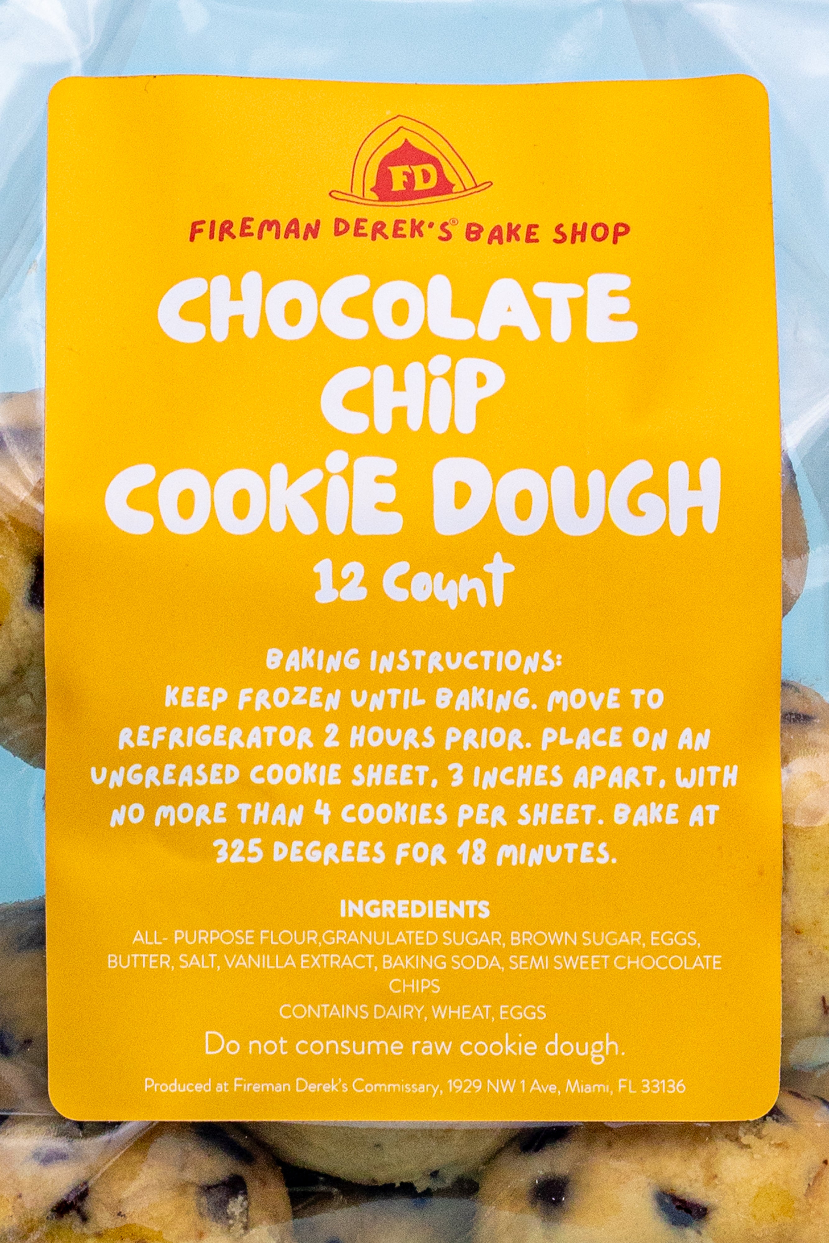 Chocolate Chip Cookie Dough - Dozen Pack – Fireman Derek's Bake Shop